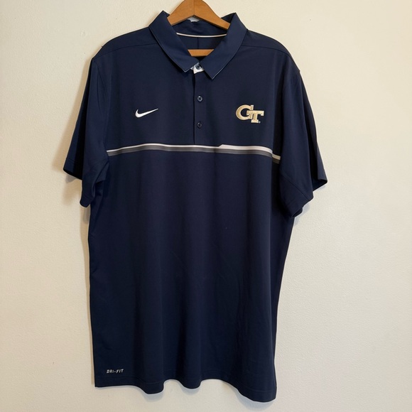 GEORGIA TECH x NIKE Mens On-Field Elite Coaches Polo Dri Fit Size XL Jackets - Picture 1 of 7